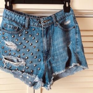 BDG High Waisted Shorts with Studs